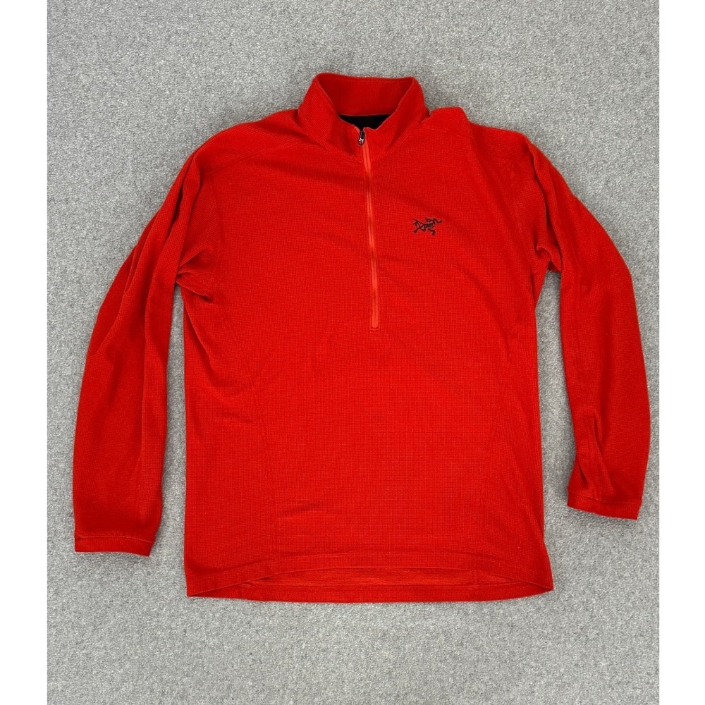 Arcteryx Delta LT Zip Neck Fleece Pullover Mens Large Red‎ Polartec Grid Jacket